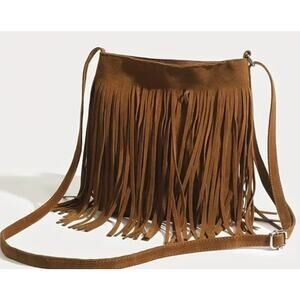 Faux Sueded Crossbody Western Boho Bag NWOT